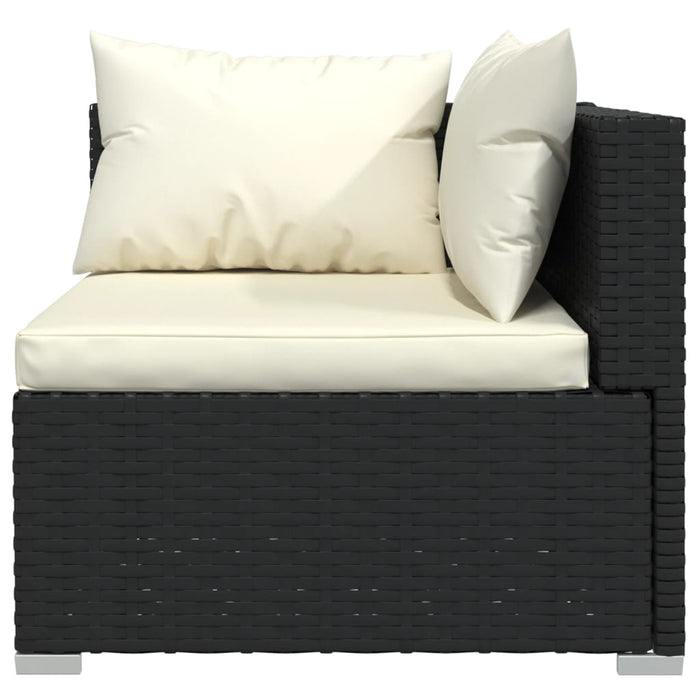 Set Divani da Giardino 6 pz con Cuscini in Polyrattan Nero 3101799