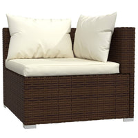 Set Divani da Giardino 10 pz con Cuscini in Polyrattan Marrone 3101922