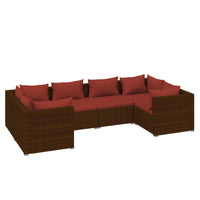 Set Divani da Giardino 6 pz con Cuscini in Polyrattan Marrone 3101939