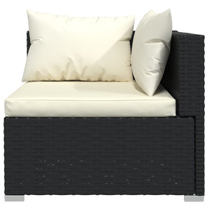 Set Divani da Giardino 9 pz con Cuscini in Polyrattan Nero cod mxl 32617