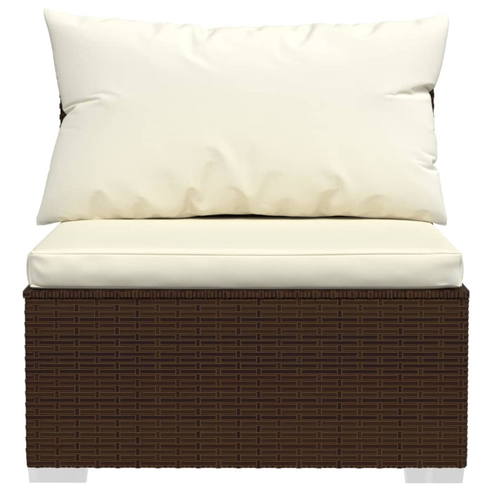 Set Divani da Giardino 11 pz con Cuscini in Polyrattan Marrone cod mxl 42495