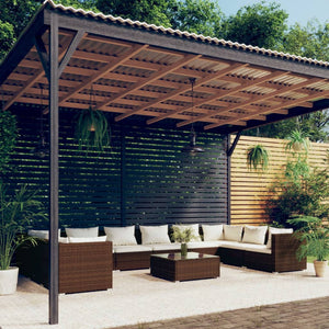 Set Divani da Giardino 11 pz con Cuscini in Polyrattan Marrone cod mxl 42495