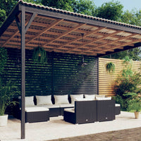 Set Divani da Giardino 9 pz con Cuscini in Polyrattan Nero cod mxl 41194