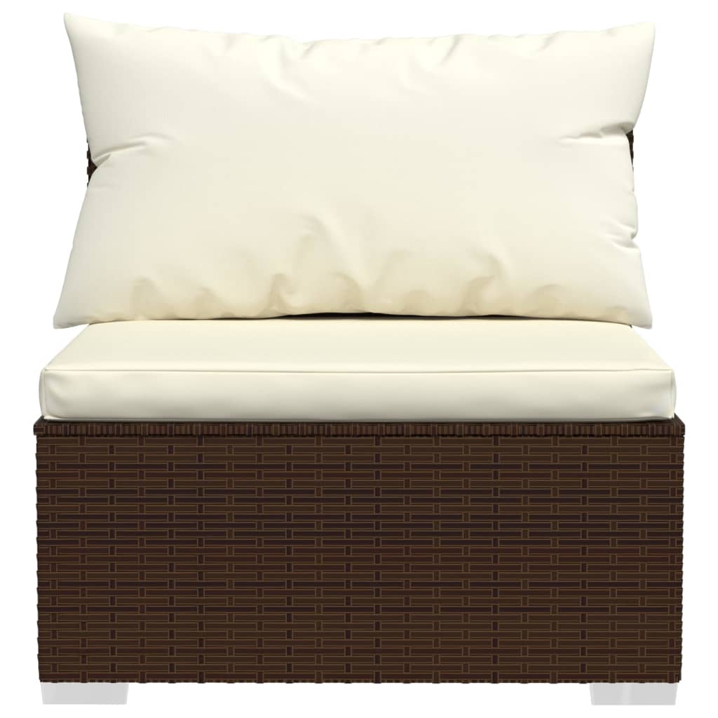 Set Divani da Giardino 11 pz con Cuscini in Polyrattan Marrone cod mxl 42490