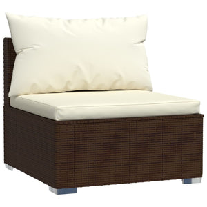 Set Divani da Giardino 7 pz con Cuscini in Polyrattan Marrone 3102386