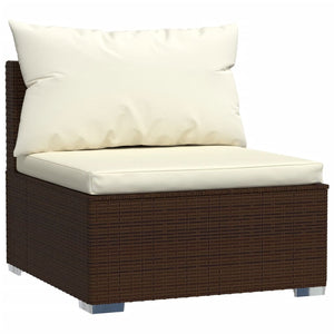 Set Divani da Giardino 9 pz con Cuscini in Polyrattan Marrone cod mxl 40851