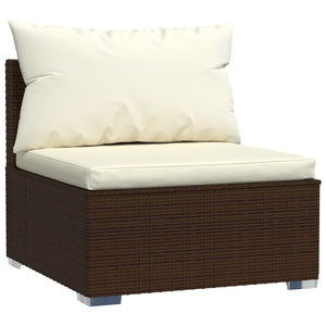 Set Divani da Giardino 8 pz con Cuscini in Polyrattan Marrone 3102610