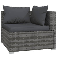 Set Divani da Giardino 8 pz con Cuscini in Polyrattan Grigio 3102613