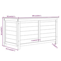 Scatola per Cuscini da Esterno 100x50x56cm Legno Massello Abete 152166