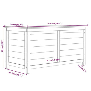 Scatola per Cuscini da Esterno 100x50x56cm Legno Massello Abete 152166