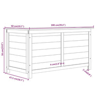 Scatola Cuscini Antracite 100x50x56 cm Legno Massello di Abete 152168