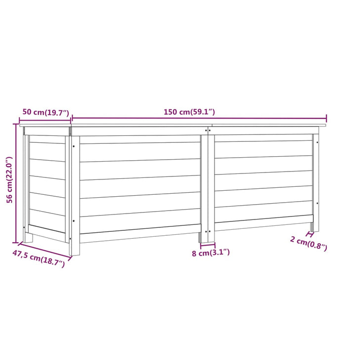 Scatola Cuscini Marrone 150x50x56 cm in Legno Massello di Abete 152173