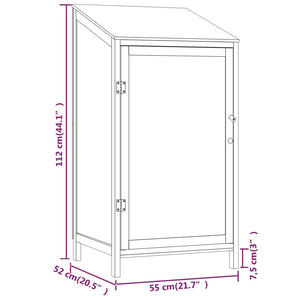 Capanno da Giardino Marrone 55x52x112cm Legno Massello di Abete cod mxl 65820