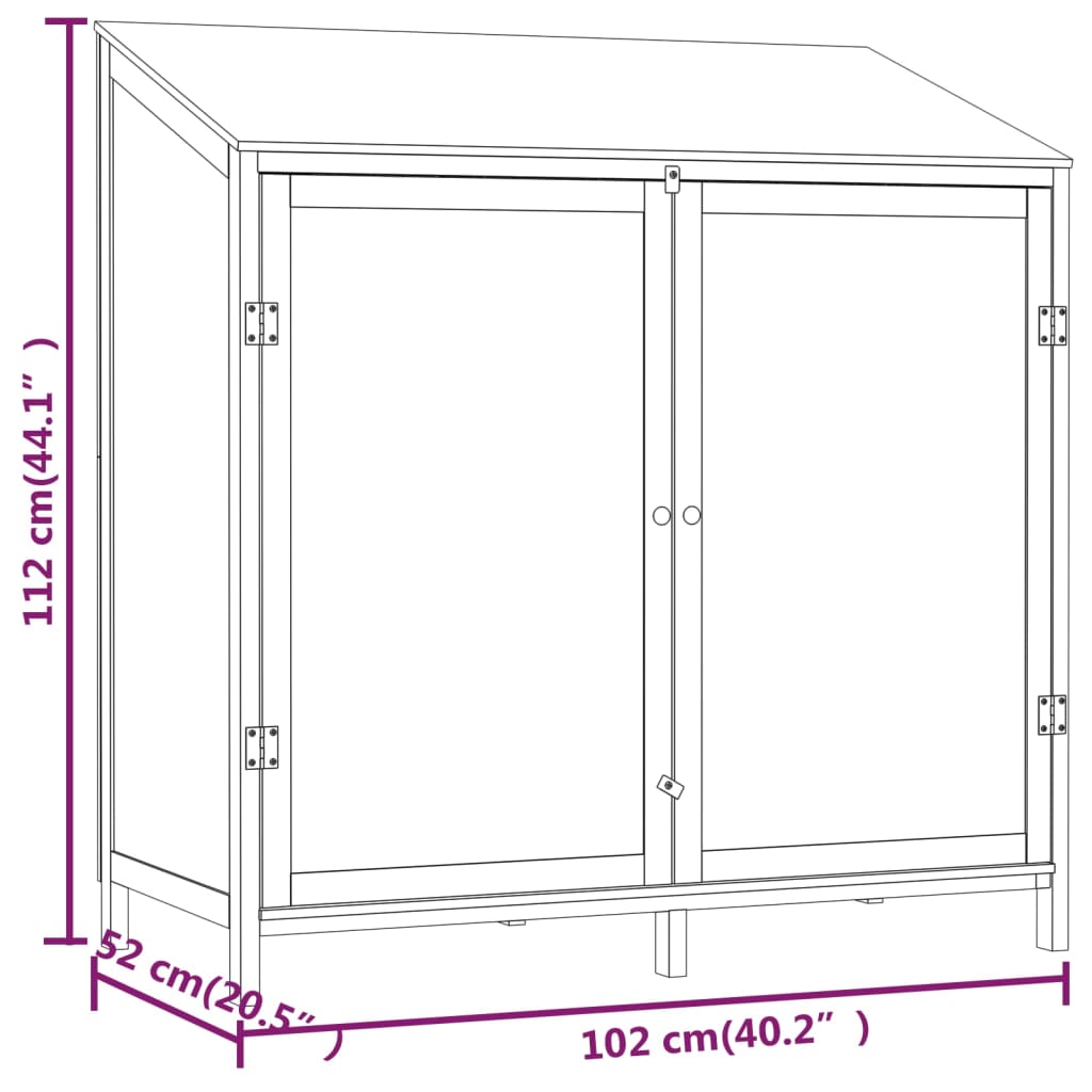 Capanno da Giardino 102x52x112 cm in Legno Massello di Abete cod mxl 65874