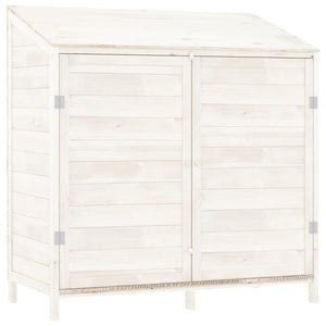 Capanno da Giardino Bianco 102x52x112cm Legno Massello di Abete cod mxl 39996