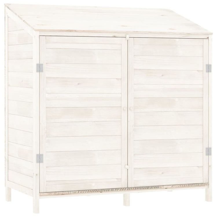 Capanno da Giardino Bianco 102x52x112cm Legno Massello di Abete cod mxl 39996