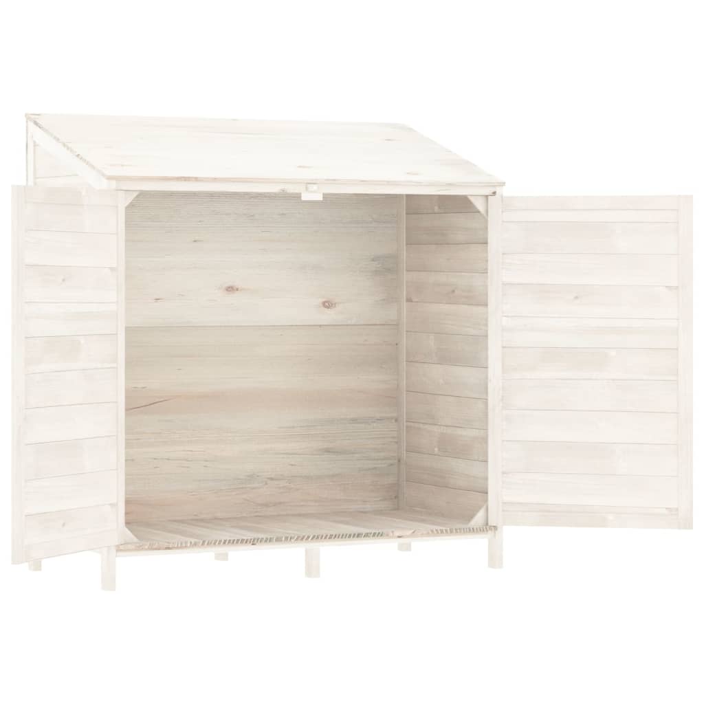 Capanno da Giardino Bianco 102x52x112cm Legno Massello di Abete cod mxl 39996