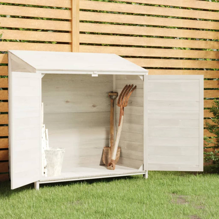 Capanno da Giardino Bianco 102x52x112cm Legno Massello di Abete 152183