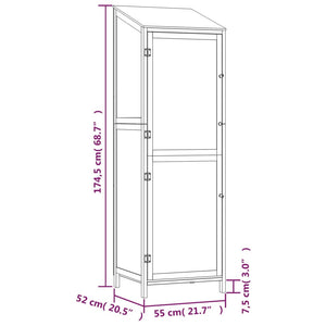 Capanno da Giardino 55x52x174,5 cm in Legno Massello di Abete cod mxl 65803