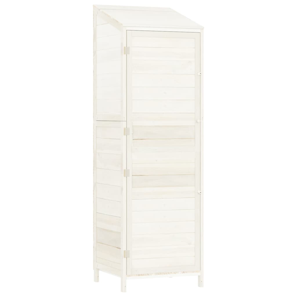 Capanno da Giardino Bianco 55x52x174,5 cm Legno Massello Abete 152187