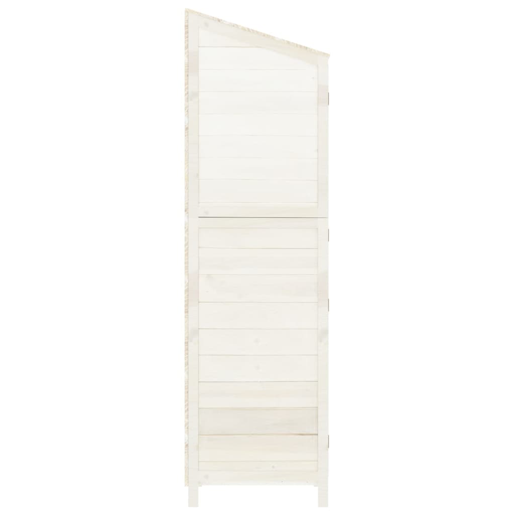 Capanno da Giardino Bianco 55x52x174,5 cm Legno Massello Abete 152187