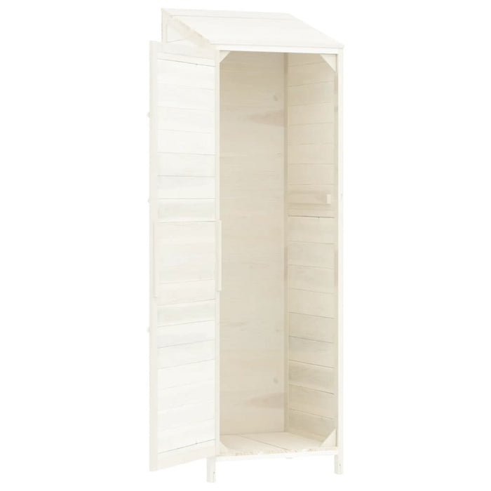 Capanno da Giardino Bianco 55x52x174,5 cm Legno Massello Abete 152187