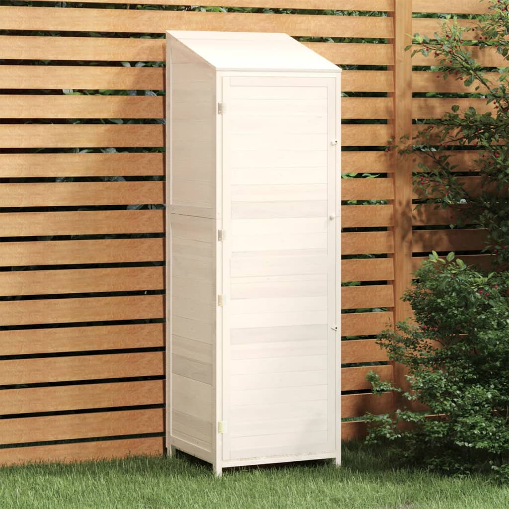 Capanno da Giardino Bianco 55x52x174,5 cm Legno Massello Abete 152187