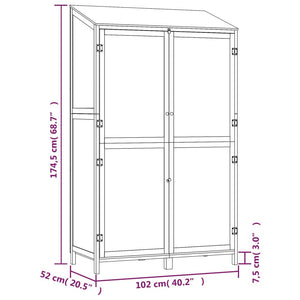 Capanno da Giardino 102x52x174,5 cm in Legno Massello di Abete 152190