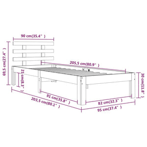 Giroletto in Legno Massello 90x200 cm 814739