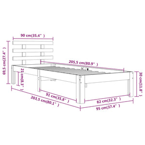 Giroletto Miele in Legno Massello 90x200 cm 814742