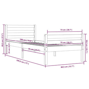 Giroletto Miele in Legno Massello 75x190 cm 2FT6 Small Single cod mxl 31706