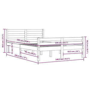 Giroletto Miele in Legno Massello 135x190 cm 4FT6 Double cod mxl 53907