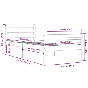 Giroletto in Legno Massello 90x200 cm cod mxl 64546