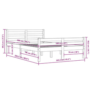 Giroletto in Legno Massello 160x200 cm 814829