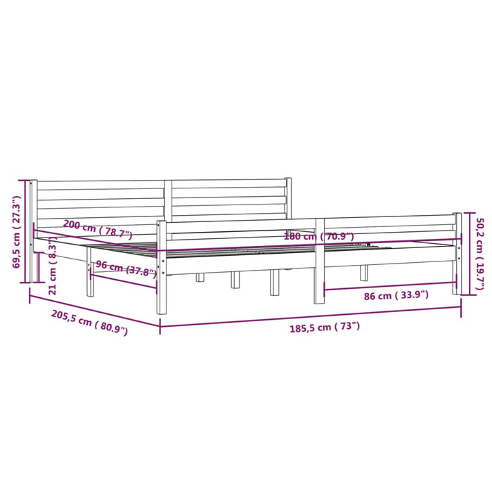 Giroletto in Legno Massello 180x200 cm 6FT Super King 814834