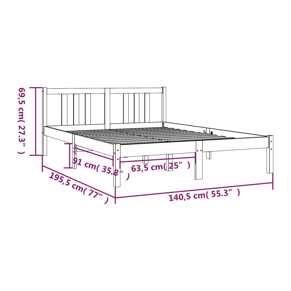 Giroletto Grigio in Legno Massello 135x190 cm 4FT6 Doppio cod mxl 53919