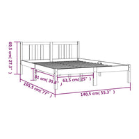 Giroletto Grigio in Legno Massello 135x190 cm 4FT6 Doppio cod mxl 53919