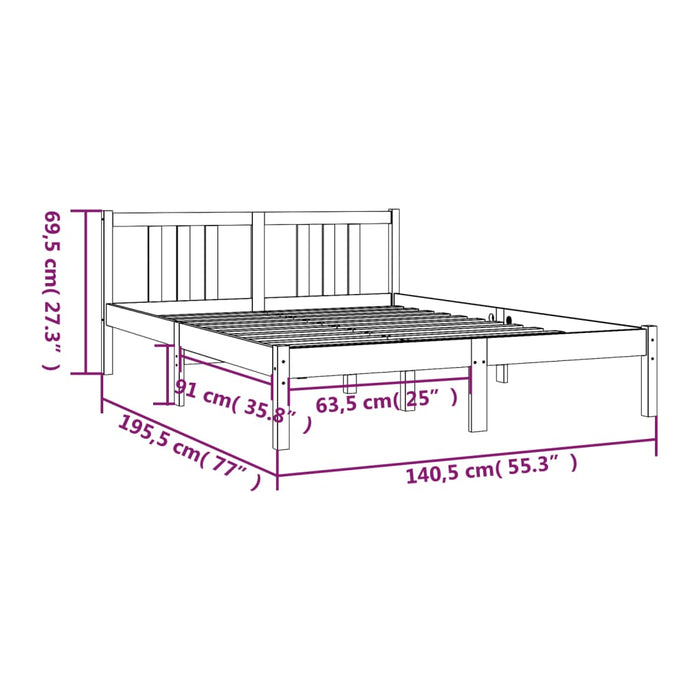 Giroletto Grigio in Legno Massello 135x190 cm 4FT6 Doppio cod mxl 53919