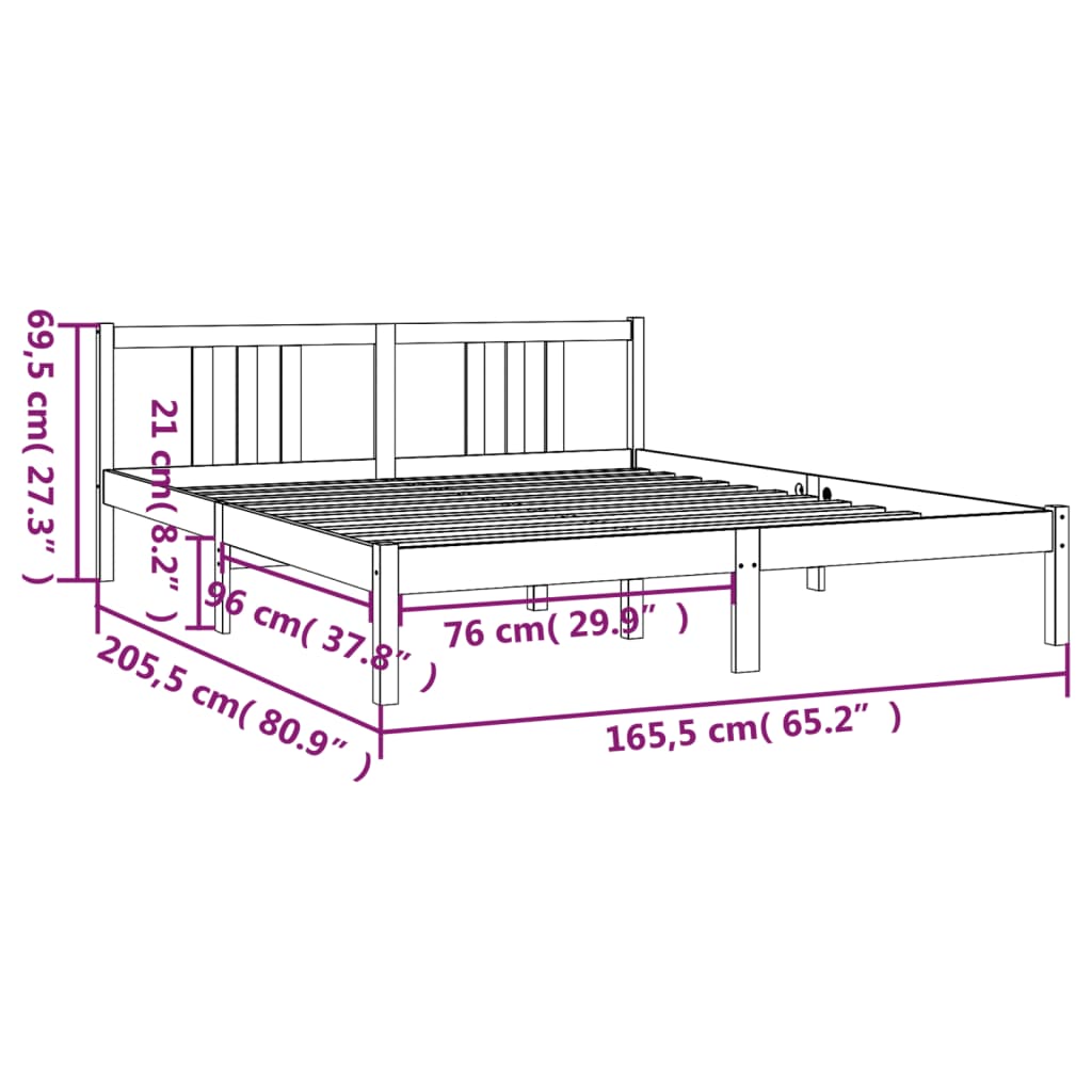 Giroletto in Legno Massello 160x200 cm 814894