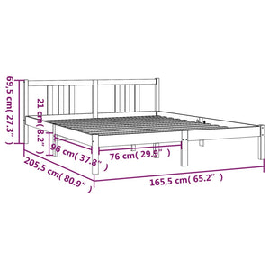 Giroletto Grigio in Legno Massello 160x200 cm 814896