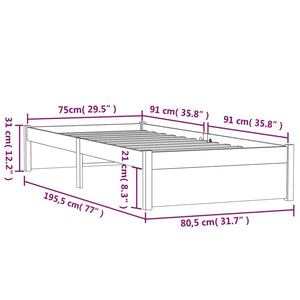 Giroletto Grigio Legno Massello 75x190 cm 2FT6 Piccolo Singolo