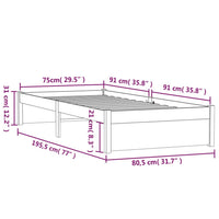 Giroletto Miele in Legno Massello 75x190cm 2FT6 Piccolo Singolo cod mxl 55210