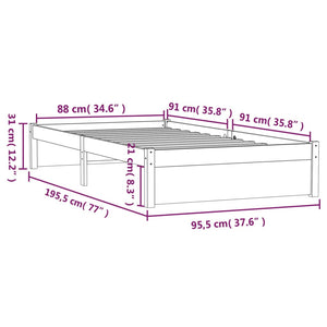 Giroletto Bianco in Legno Massello 90x190 cm 3FT Singolo cod mxl 61467