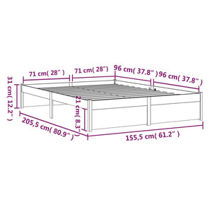 Giroletto Miele in Legno Massello 150x200 cm 5FT King Size 814957