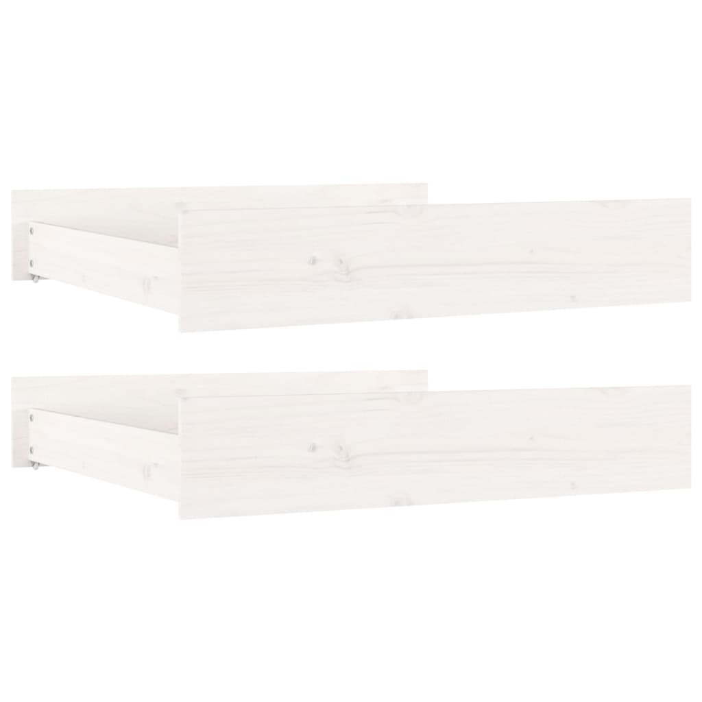 Cassetti per Letto 2 pz in Legno Massello di Pino Bianco cod mxl 71556