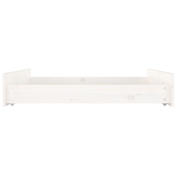 Cassettoni da Letto 2 pz Bianchi in Legno Massello di Pino 814985