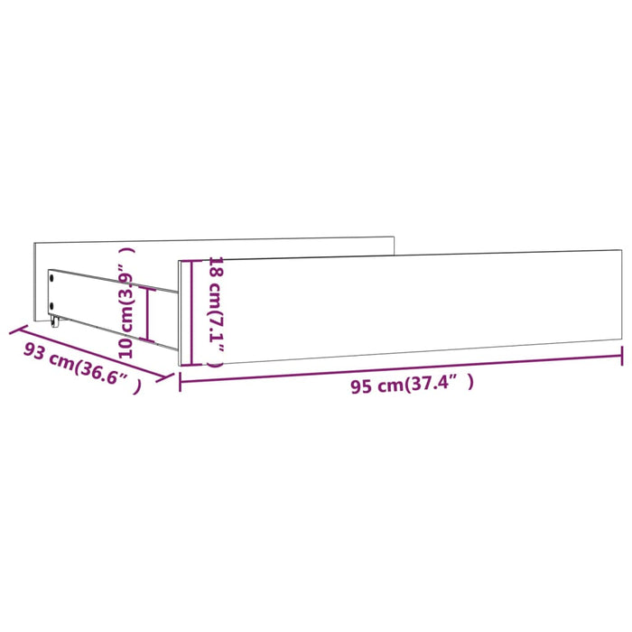 Cassettoni da Letto 2 pz Bianchi in Legno Massello di Pino 814985