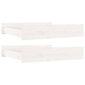 Cassettoni da Letto 2 pz Bianchi in Legno Massello di Pino 814990