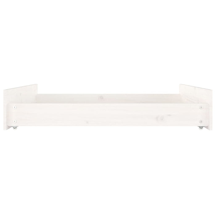 Cassettoni da Letto 2 pz Bianchi in Legno Massello di Pino 814990