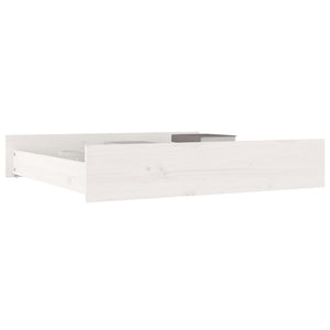 Cassettoni da Letto 2 pz Bianchi in Legno Massello di Pino 814990